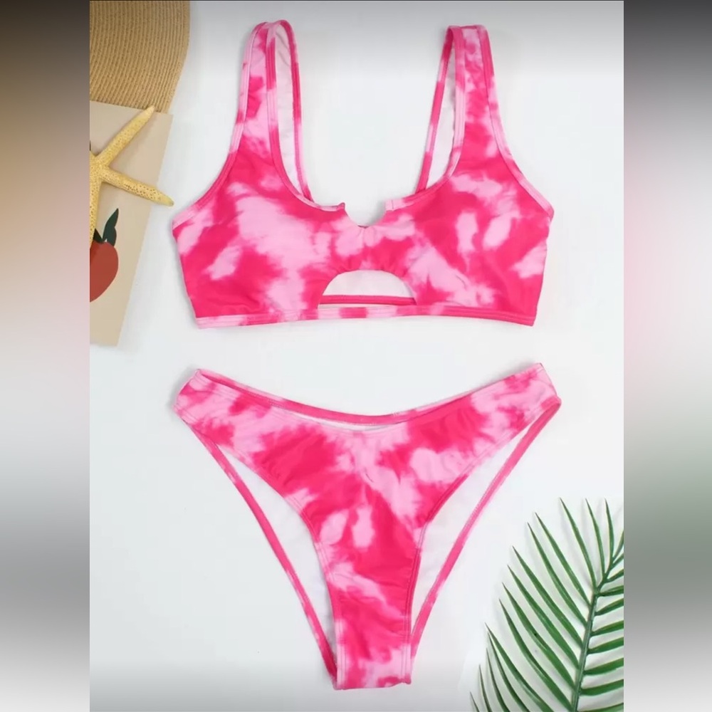 Pink Tie-Dye Bikini Set